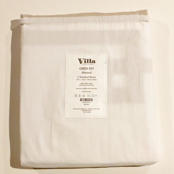 NEW Greek Key Pebble 2 Standard Shams - Picture 4 of 5